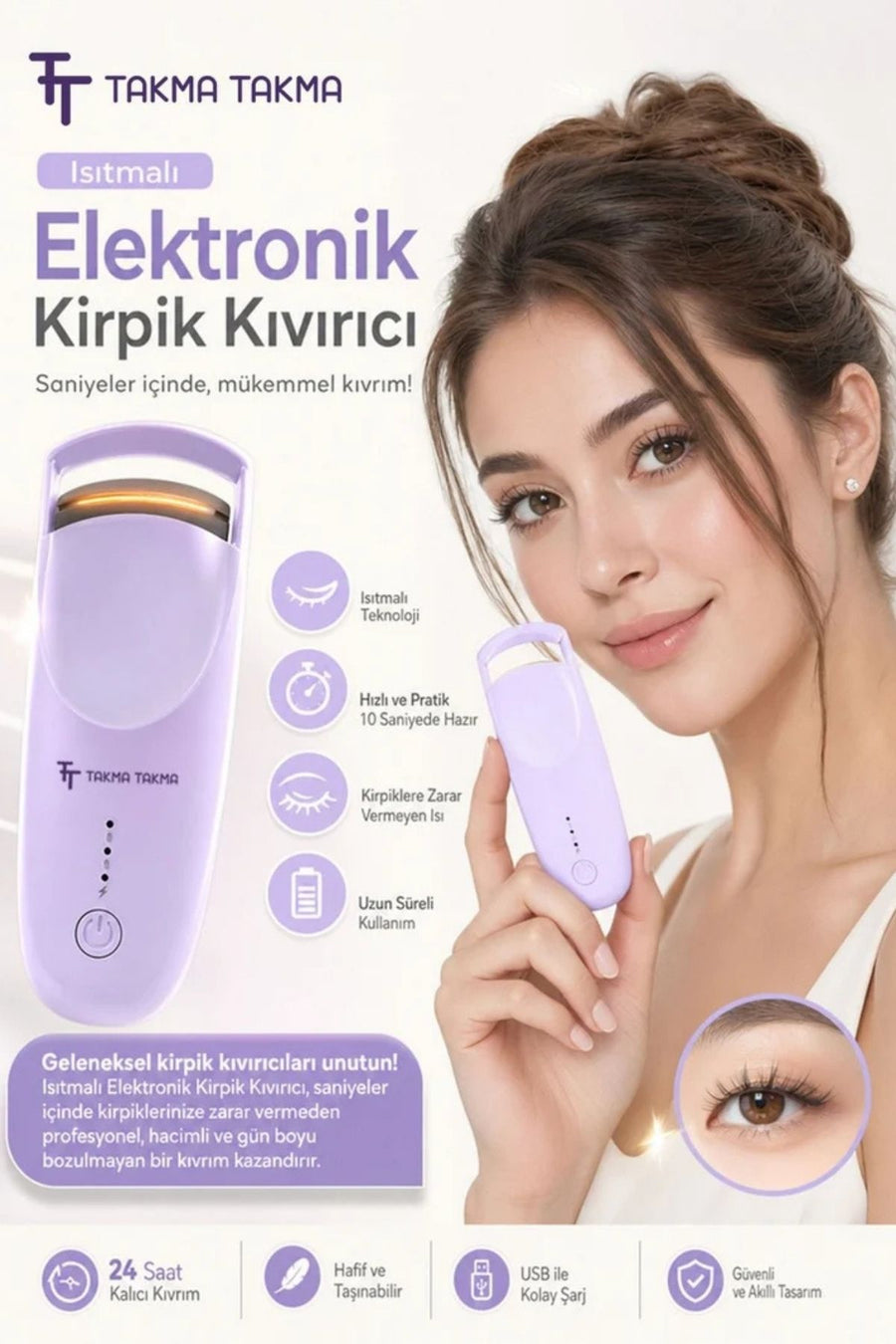 Takma Takma EKCM Kirpik Kıvırıcı / Mor — Mor