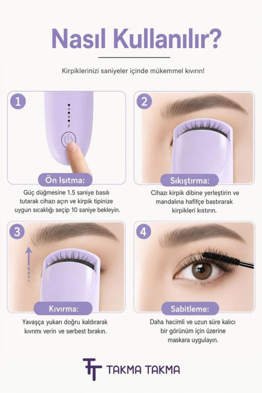 Takma Takma EKCM Kirpik Kıvırıcı / Mor — Mor