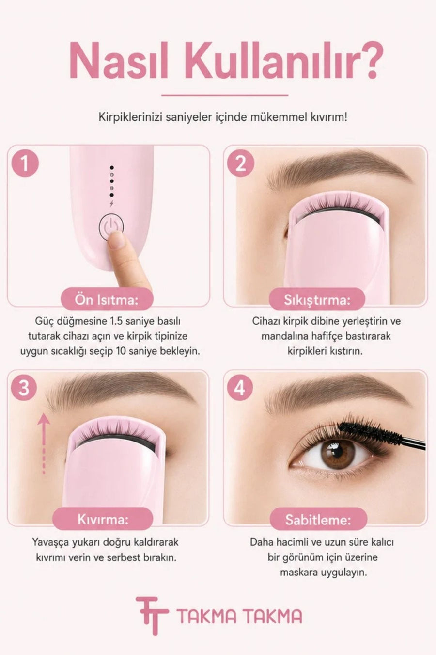 Takma Takma EKCP Kirpik Kıvırıcı / Pembe — Pembe