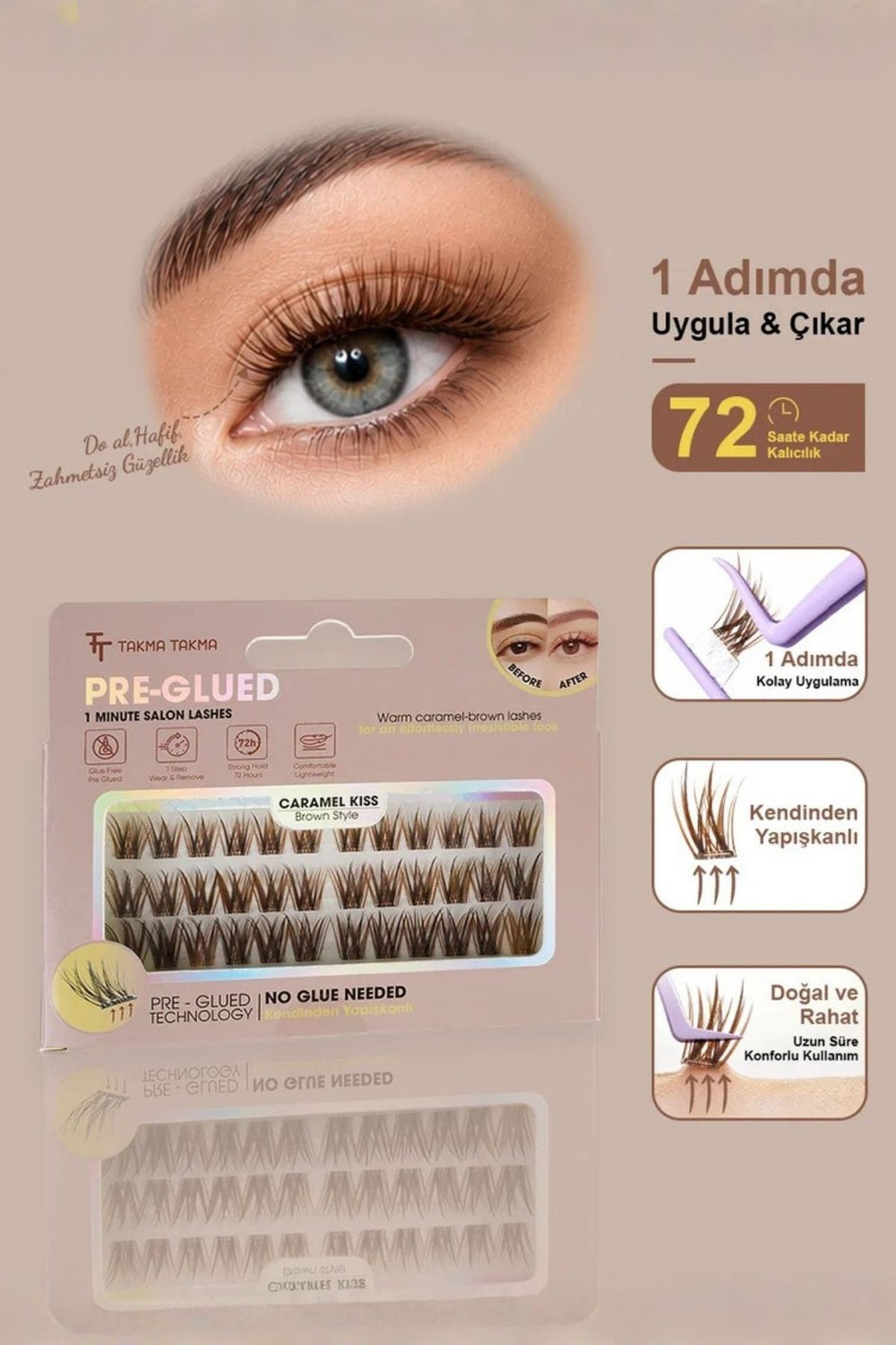 Takma Takma RG3BR0001 Takma Kirpik Brown Style Caramel Kiss — Kahve
