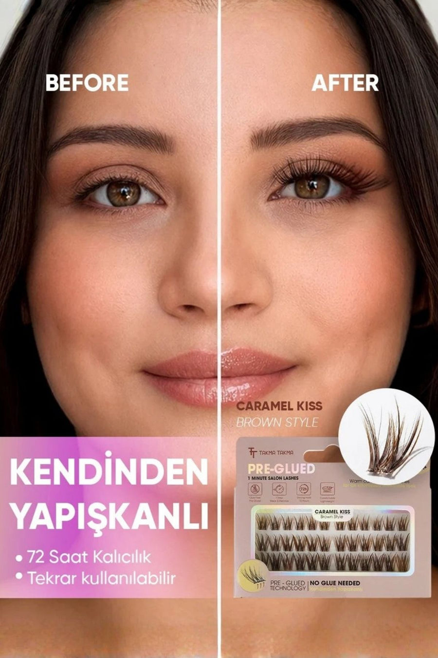 Takma Takma RG3BR0001 Takma Kirpik Brown Style Caramel Kiss — Kahve