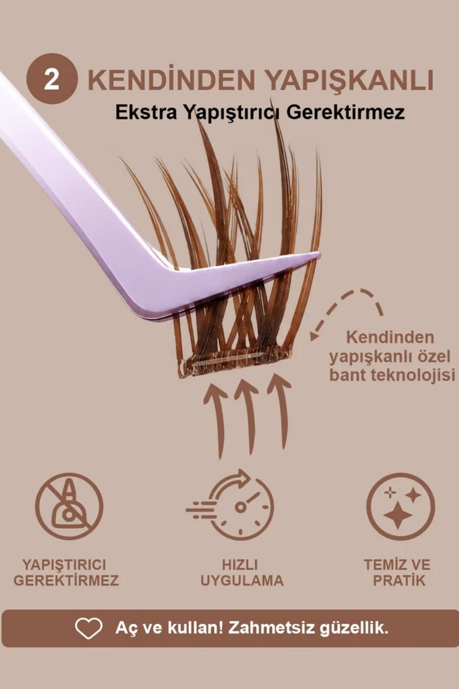 Takma Takma RG3BR0001 Takma Kirpik Brown Style Caramel Kiss — Kahve