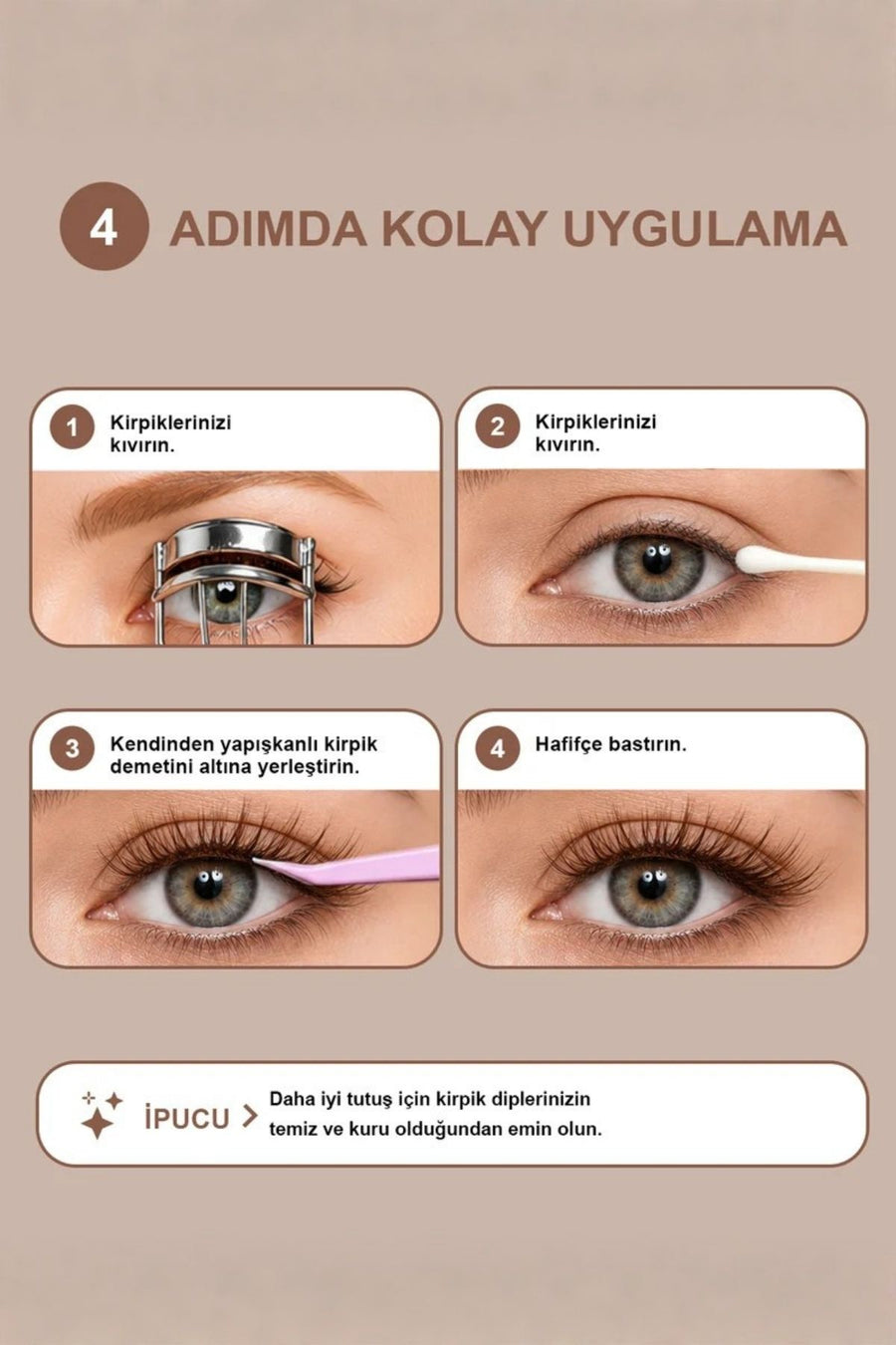 Takma Takma RG3BR0001 Takma Kirpik Brown Style Caramel Kiss — Kahve
