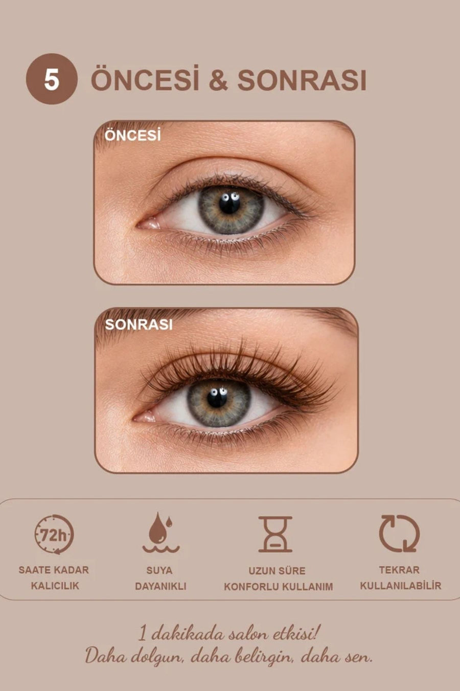 Takma Takma RG3BR0001 Takma Kirpik Brown Style Caramel Kiss — Kahve