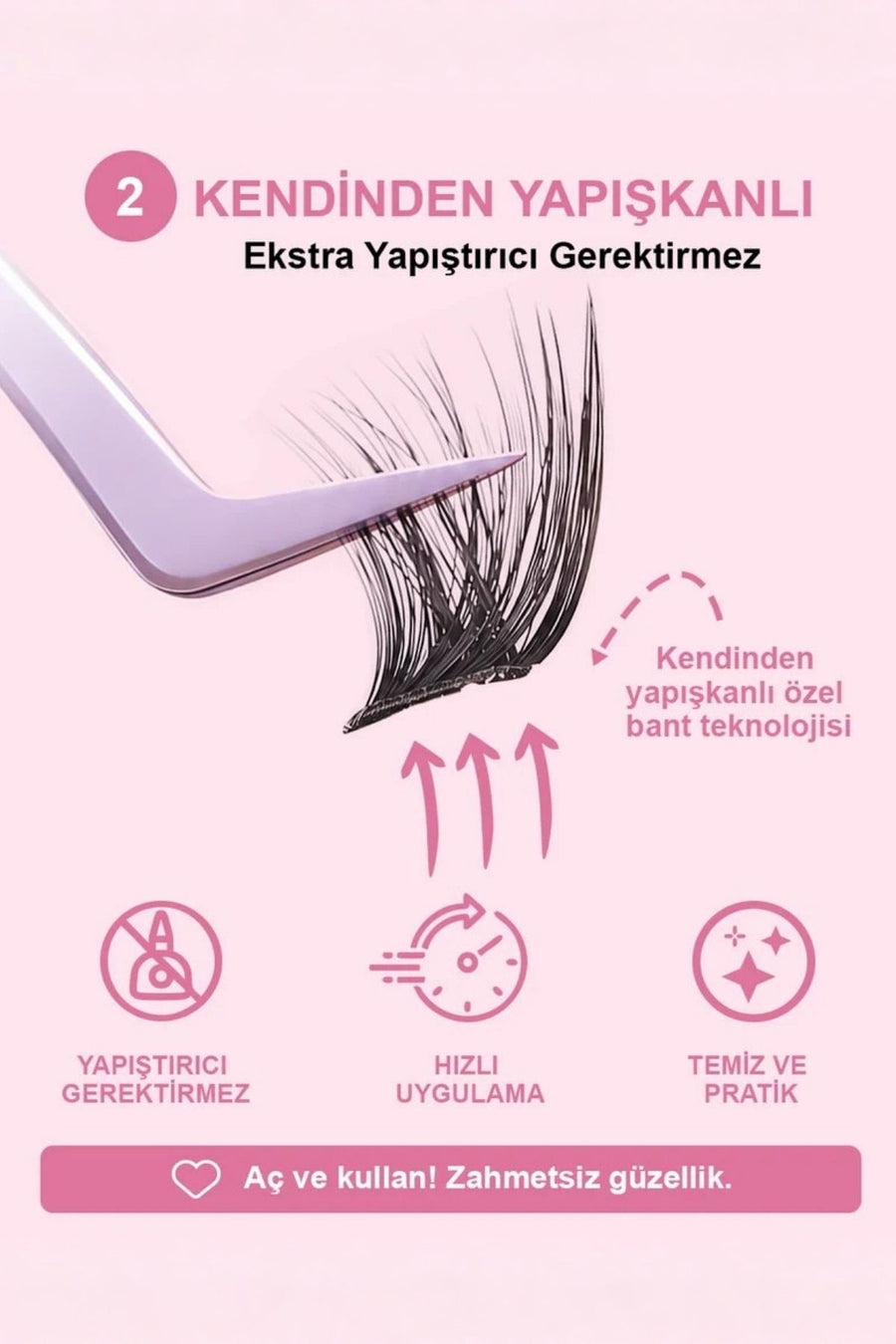 Takma Takma RG3CE0001 Kirpik Kendinden Yapışkanlı Cat Eye Style Desert Rose — Siyah