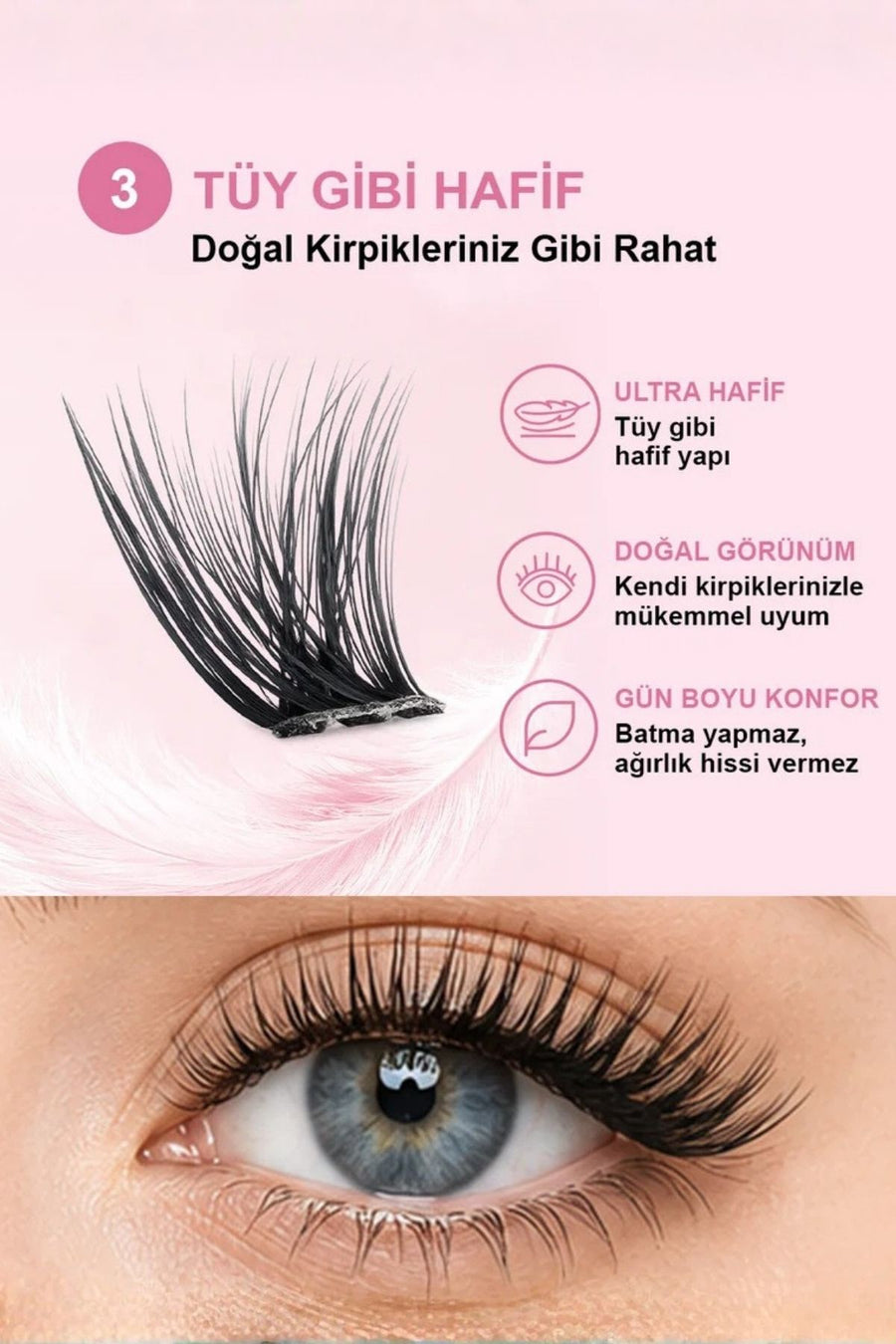 Takma Takma RG3CE0001 Kirpik Kendinden Yapışkanlı Cat Eye Style Desert Rose — Siyah