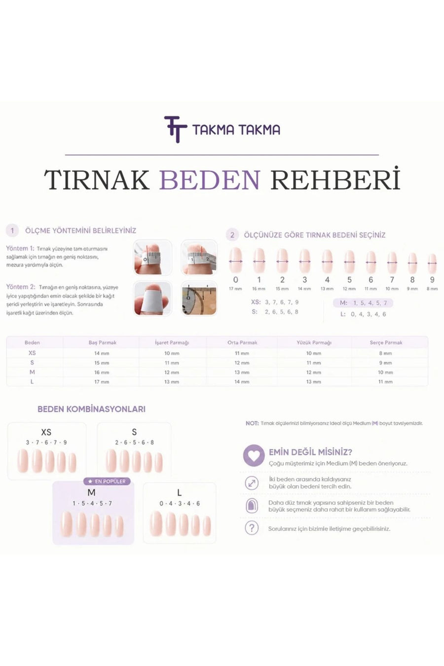 Takma Takma EKBL3023 El Yapımı Takma Tırnak Medium — Ten