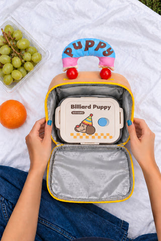 Yoyoso Kıvırcık Köpek Desenli Termal Beslenme Çantası Bej — Bej