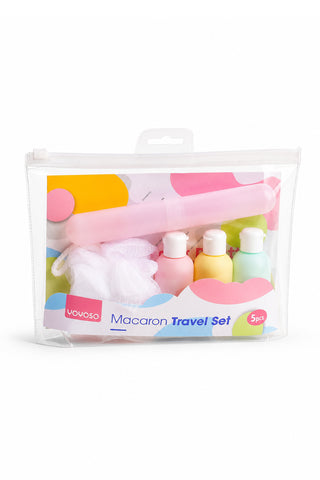 Yoyoso  Macaron Travel Seyahat Şişe Seti — Pembe