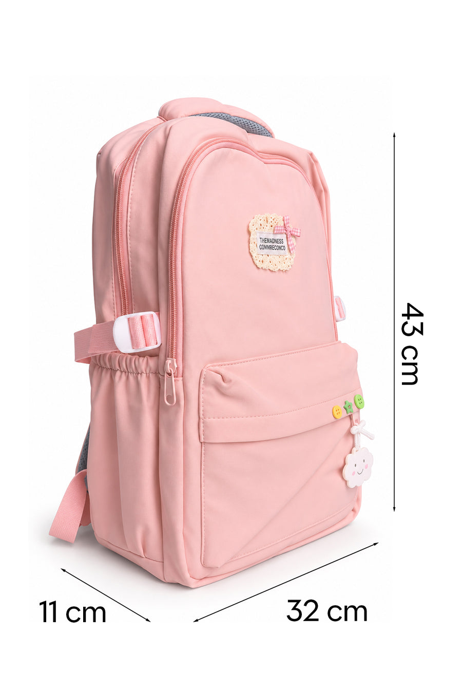 Yoyoso Hızlı Kuruyan Kumaş Detaylı  Sırt Çantası Pembe — PEMBE