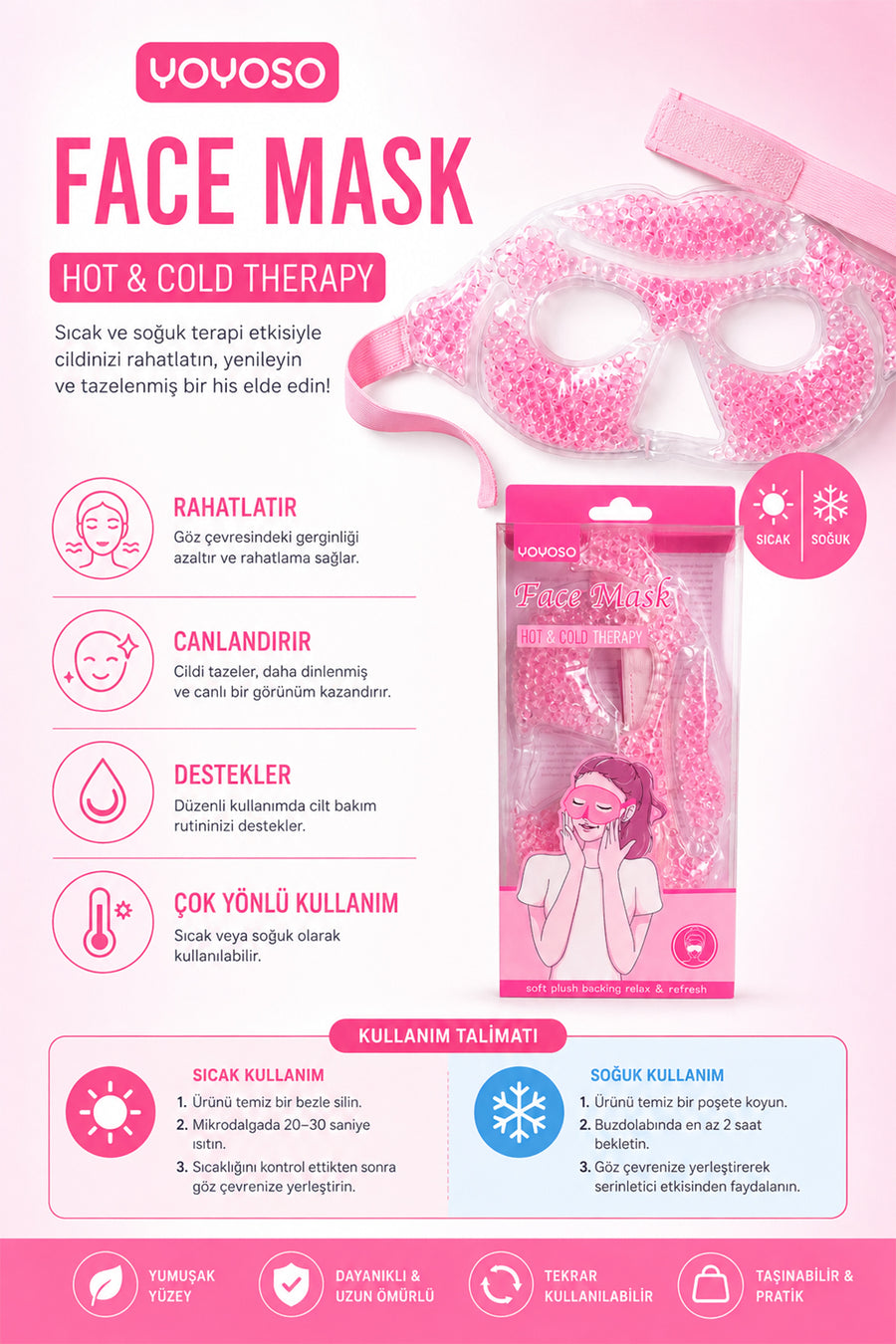 Yoyoso Dinlendirici Jel Maske — Pembe