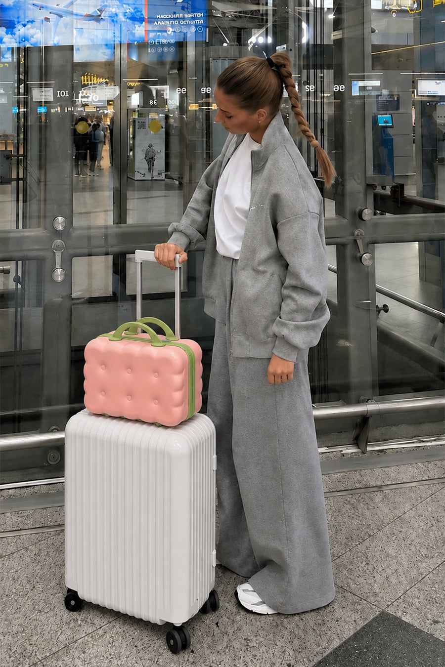 Yoyoso 30*15*25 Kare Mini  Kozmetik Valizi Pembe — Pembe