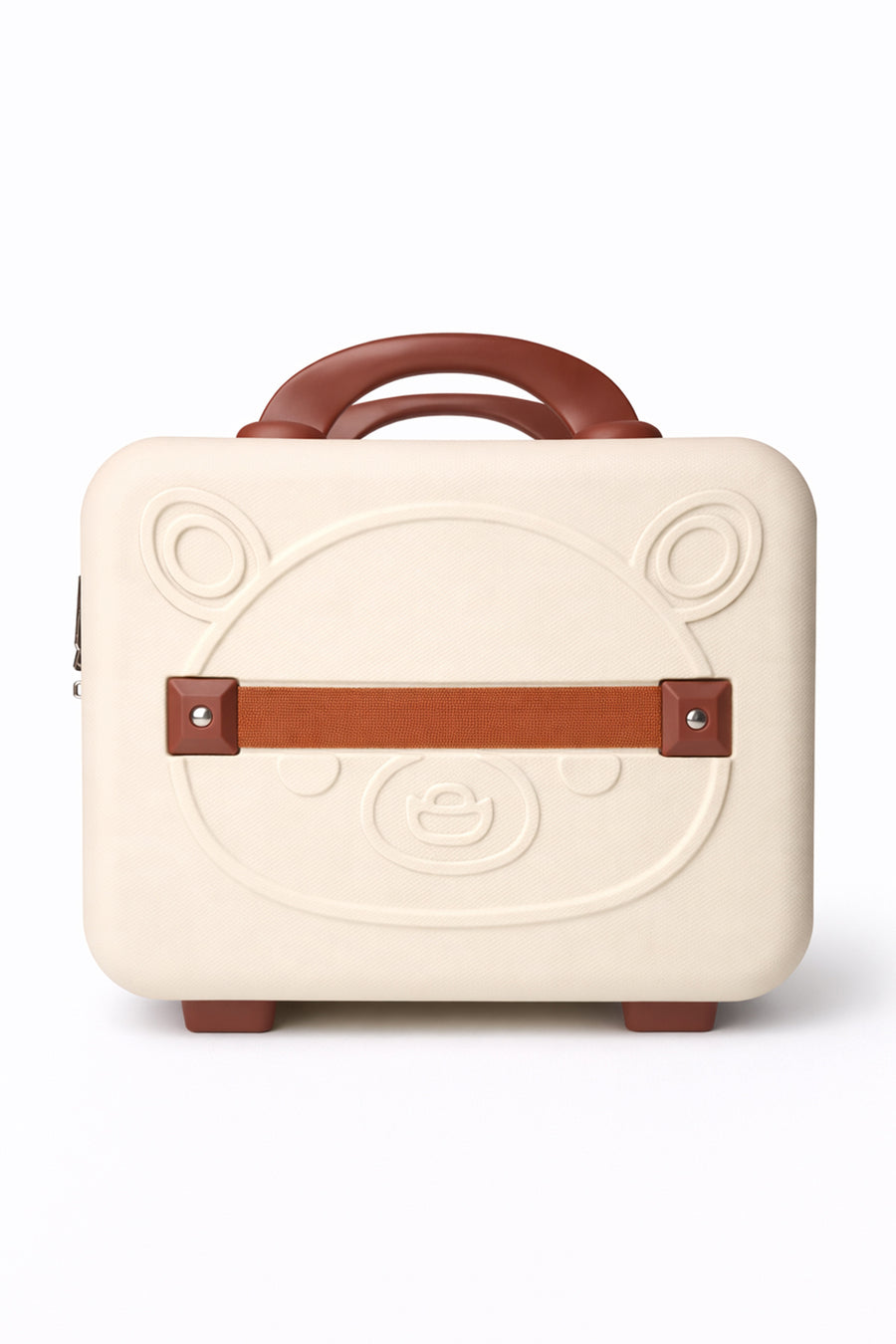 Kilitli Makyaj Çantası Valizi Pembe, Su Geçirmez Darbeye Dayanıklı Kozmetik Organizer 30 x 23 x 16 cm Ekru — Ekru