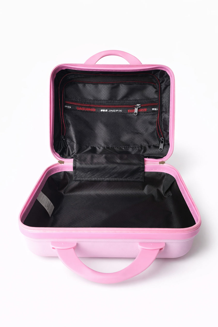 Kilitli Makyaj Çantası Valizi Pembe, Su Geçirmez Darbeye Dayanıklı Kozmetik Organizer 30 x 23 x 16 cm Ekru — Pembe