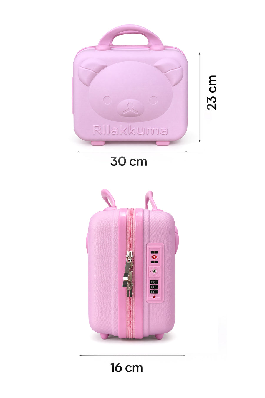Kilitli Makyaj Çantası Valizi Pembe, Su Geçirmez Darbeye Dayanıklı Kozmetik Organizer 30 x 23 x 16 cm Ekru — Pembe