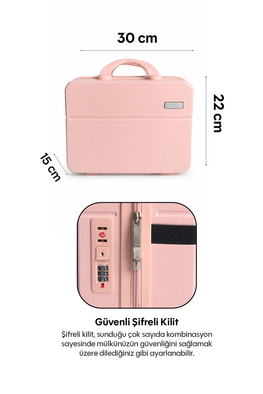 Yoyoso 31*24*15 Geniş İç Hacimli Kozmetik Valizi Pembe — Pembe