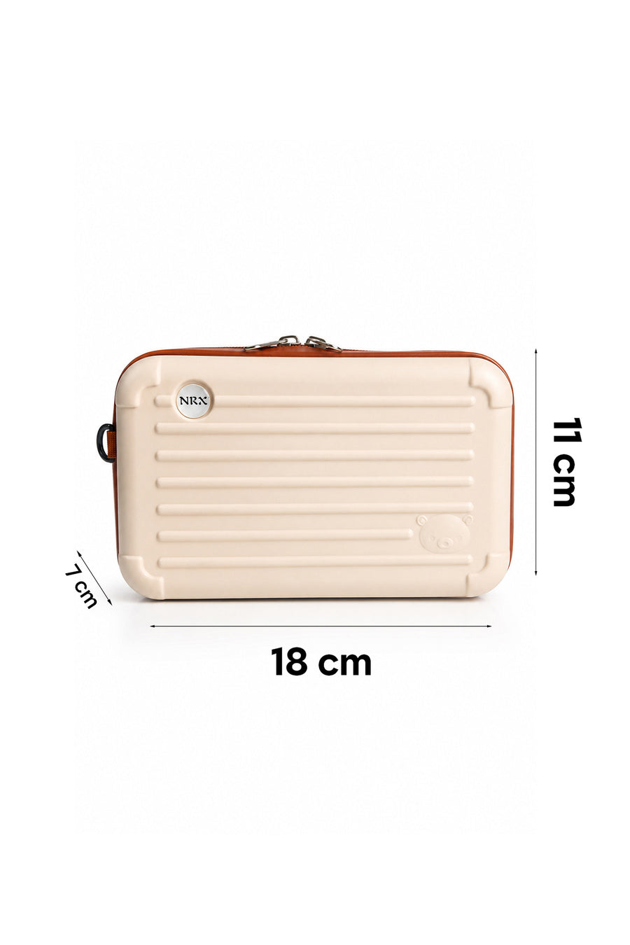 Yoyoso Kadın Omuz Askılı Kozmetik Çantası Makyaj Organizeri Seyahat Çantası Bej 18x11,5x7 cm — Beyaz