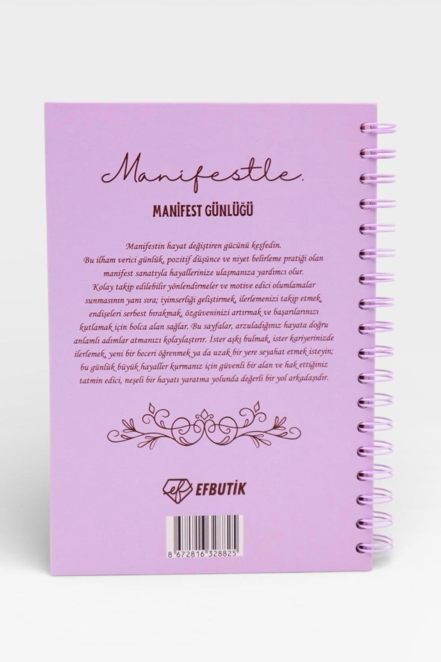 Ef Butik Mor Güneş Detaylı Manifest Defteri — Mor