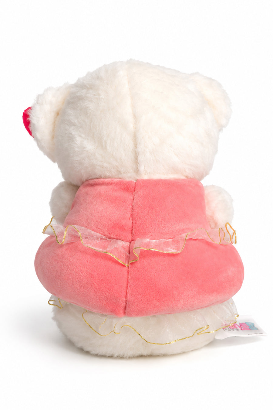 Selay  4471 Çilek Tokalı Ayıcık 22 cm — Beyaz