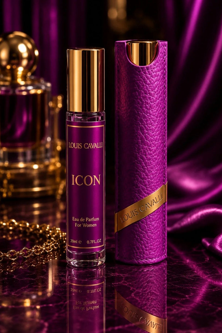 Louis Cavalli Icon Çantalı Parfüm Seti — Mor