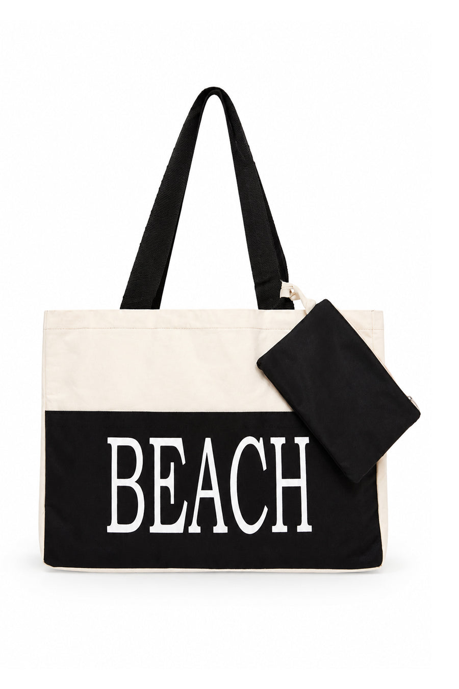 Ecrou Kadın Beach Yazılı Plaj Çantası Krem — Ekru