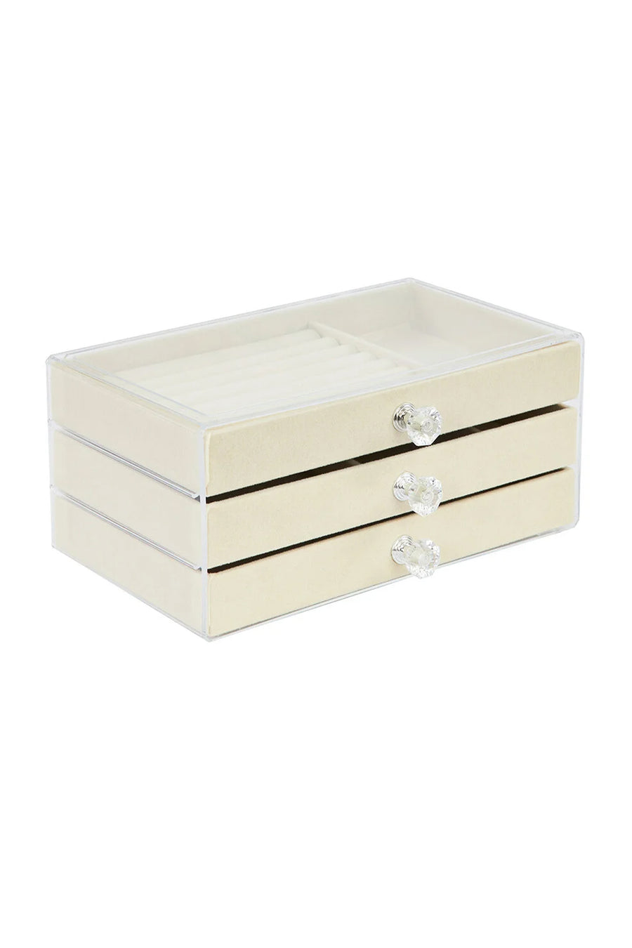 Ecrou Modern 3 Çekmeceli Takı Bijuteri Mücevher Kutusu Organizer Düzenleyici Beyaz 13 X 23 X 10 cm — Beyaz