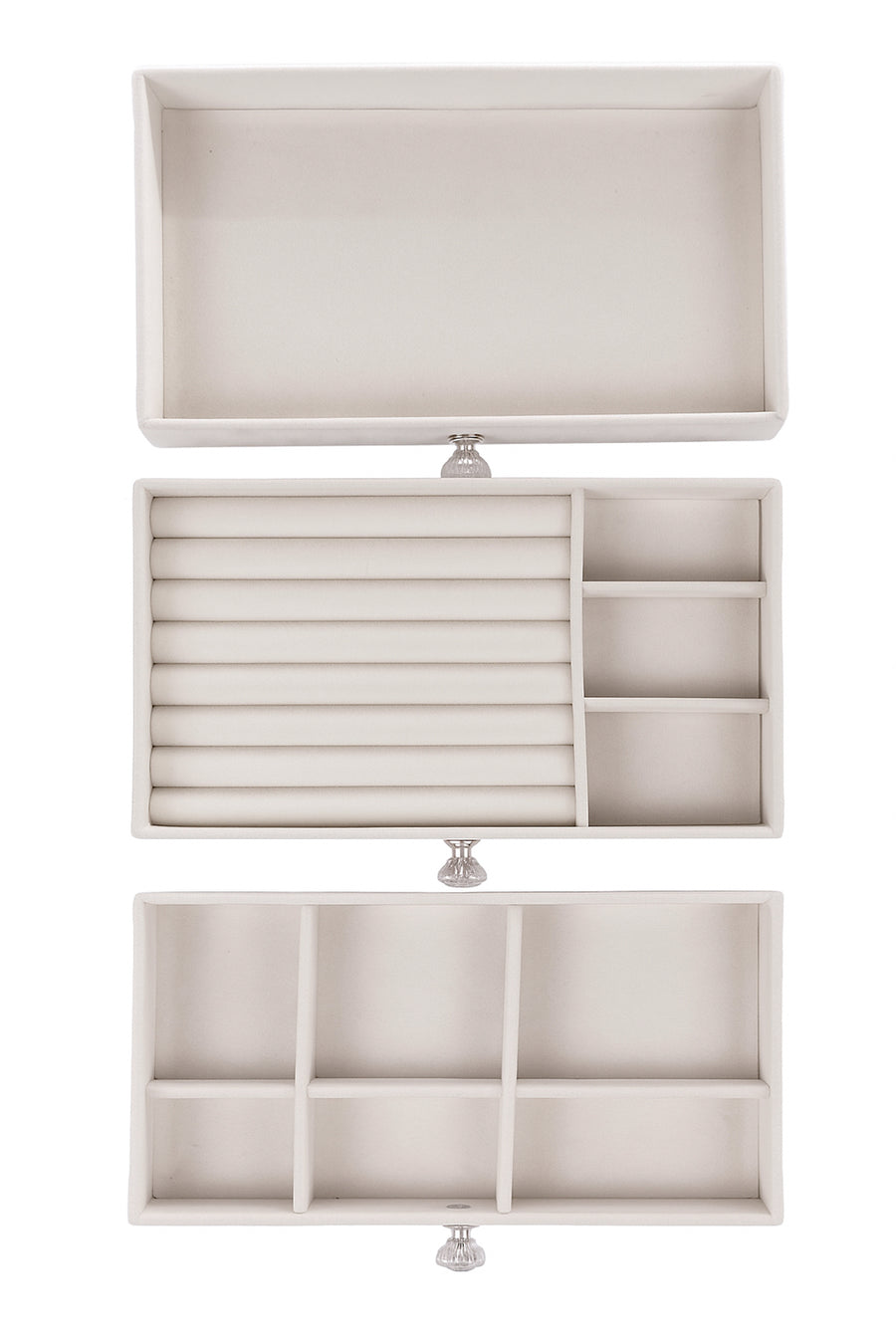 Ecrou Modern 3 Çekmeceli Takı Bijuteri Mücevher Kutusu Organizer Düzenleyici Beyaz 13 X 23 X 10 cm — Beyaz