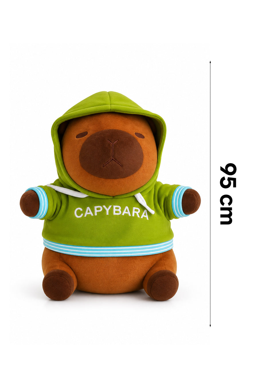 Ecrou Sweatshirtlü  Kapibara Peluş Oyuncak 35 cm — Kahve