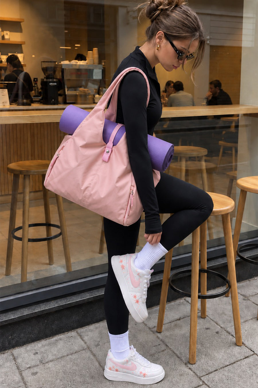 Ecrou Mat Taşımalı Omuz Çantası Pembe — Pembe