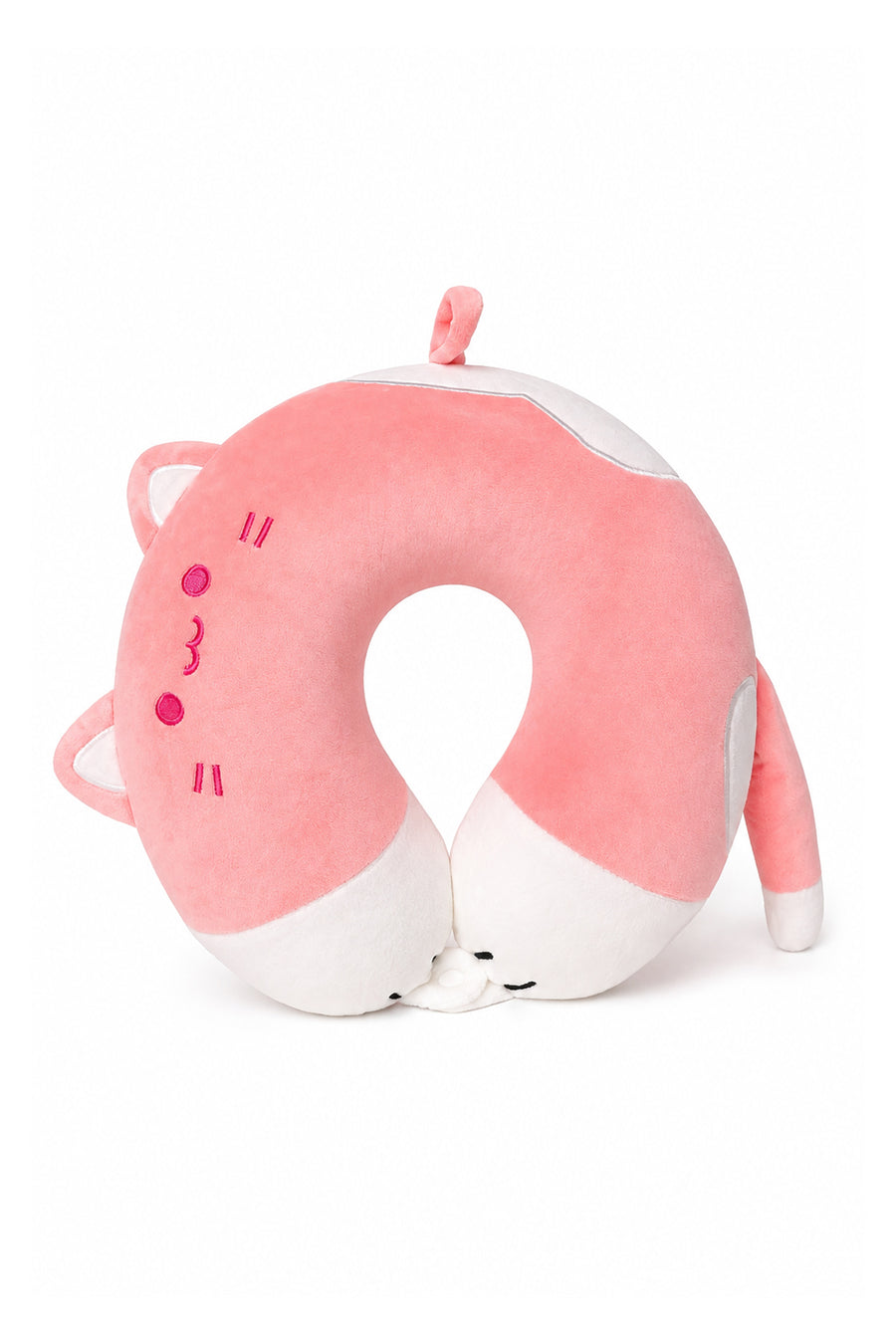 Ecrou Kuyruklu Kedi Memory Foam Boyun Yastığı Pembe — Pembe