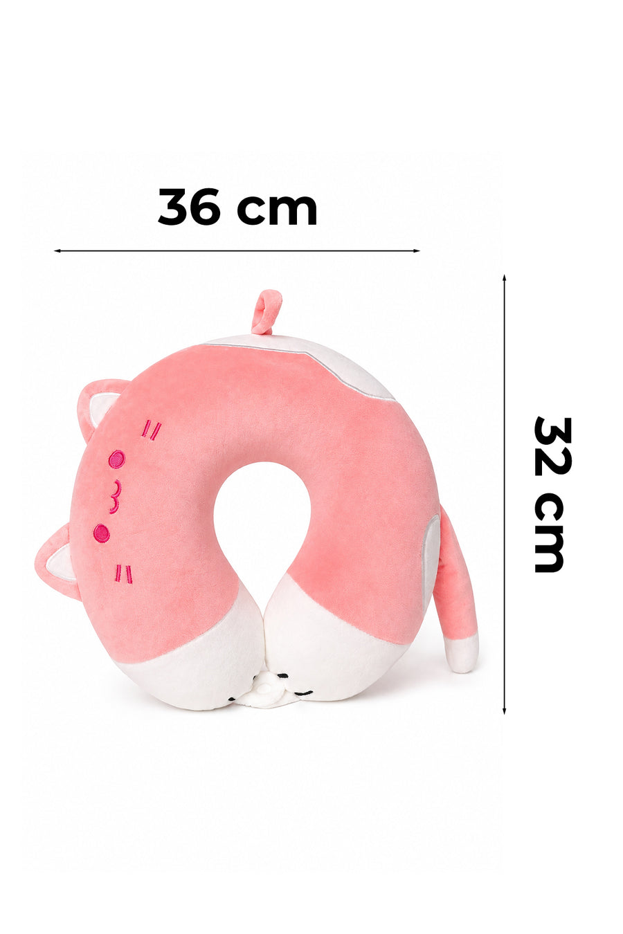 Ecrou Kuyruklu Kedi Memory Foam Boyun Yastığı Pembe — Pembe