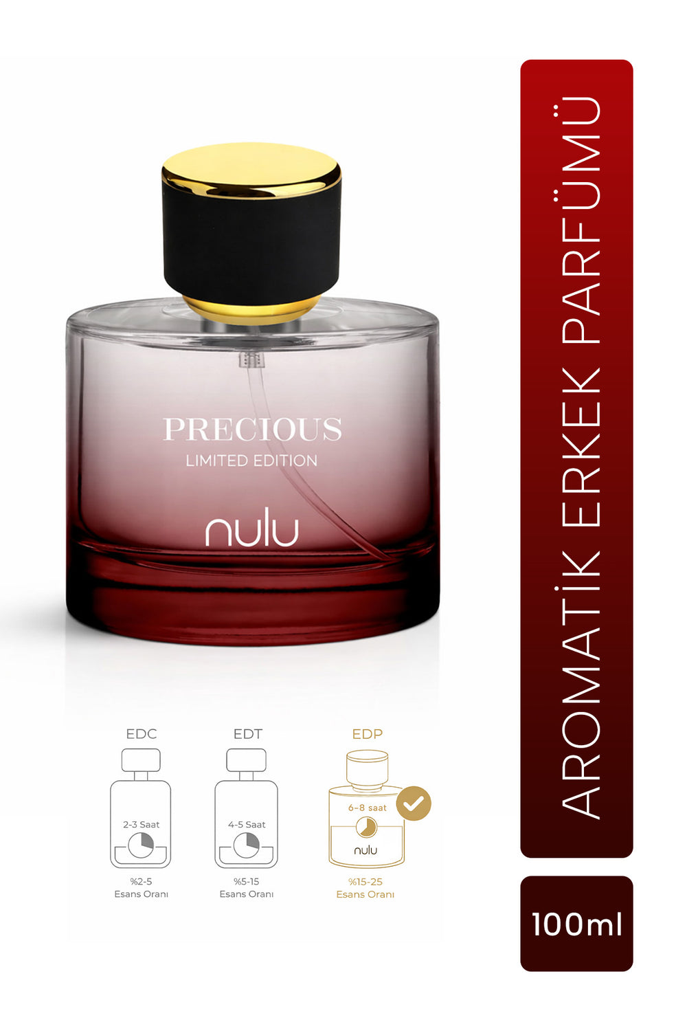 Nulu Precious Erkek Parfüm 100ml — Bordo
