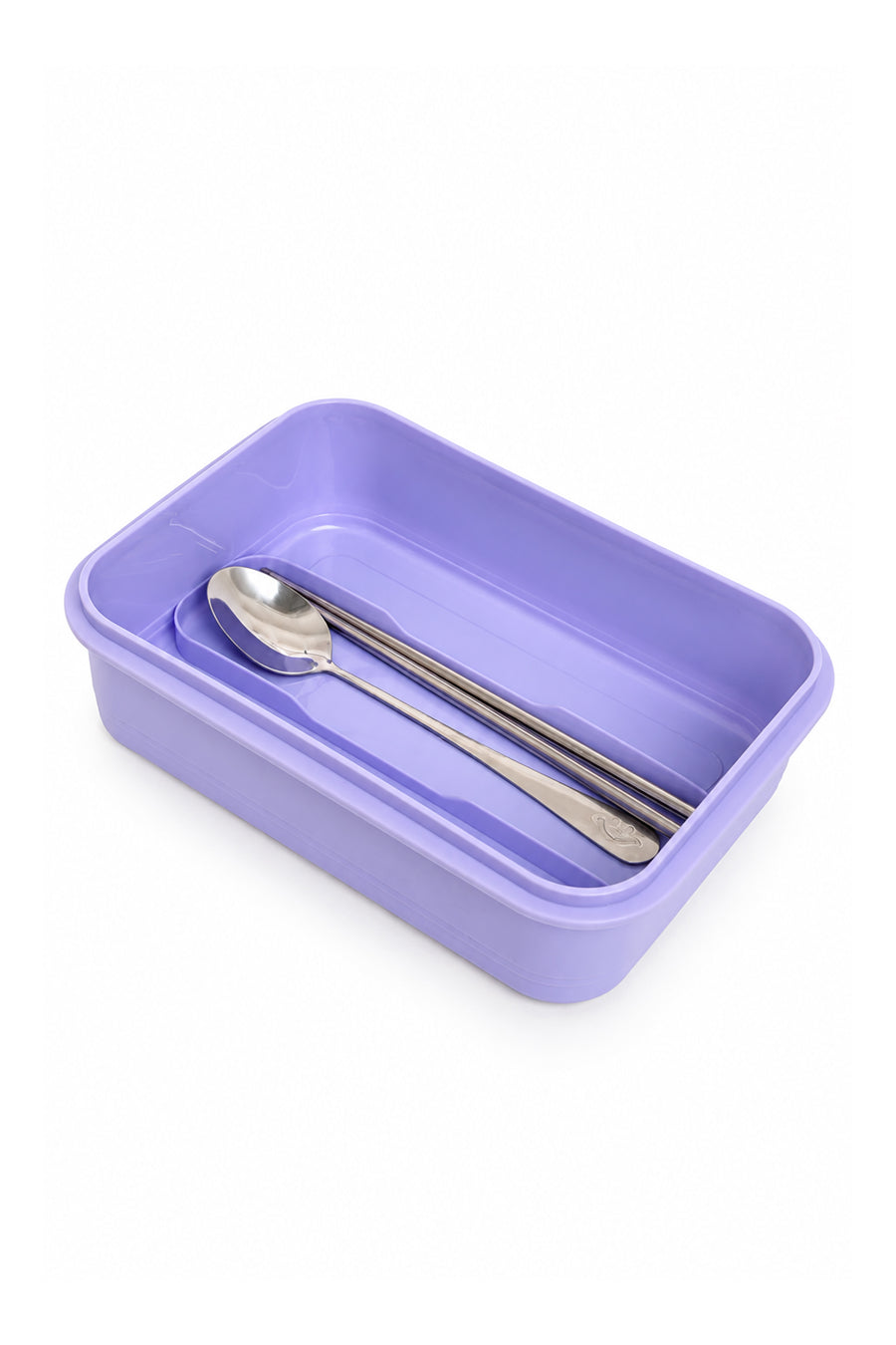 Vagonlife Lunch Box 620 ML Tek Kat Üç Bölmeli Metal Kaşıklı Yeni Nesil Sefer Tası — Lila