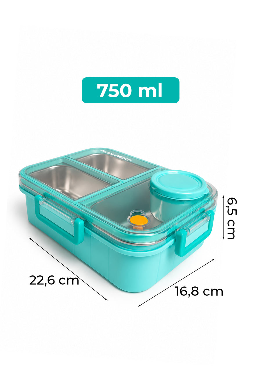 Urbanmate 3 Bölmeli İçi Çelik Saklama Kabı Mint 22.6*16.8*6.5 — Mint