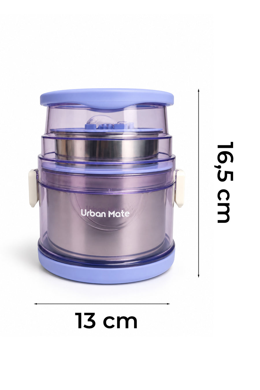 Urbanmate Silindir İçi Çelik Saklama Kabı Mor 13*16.5 — Mor