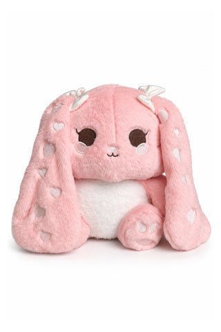 LF Kalp Nakışlı Uzun Kulaklı Tavşan 30 cm Pembe — Pembe