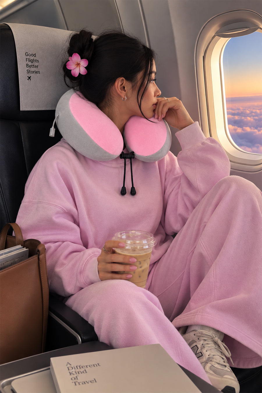 Ecrou Masaj Aletli Memory Foam Boyun Yastığı - Pembe — Pembe