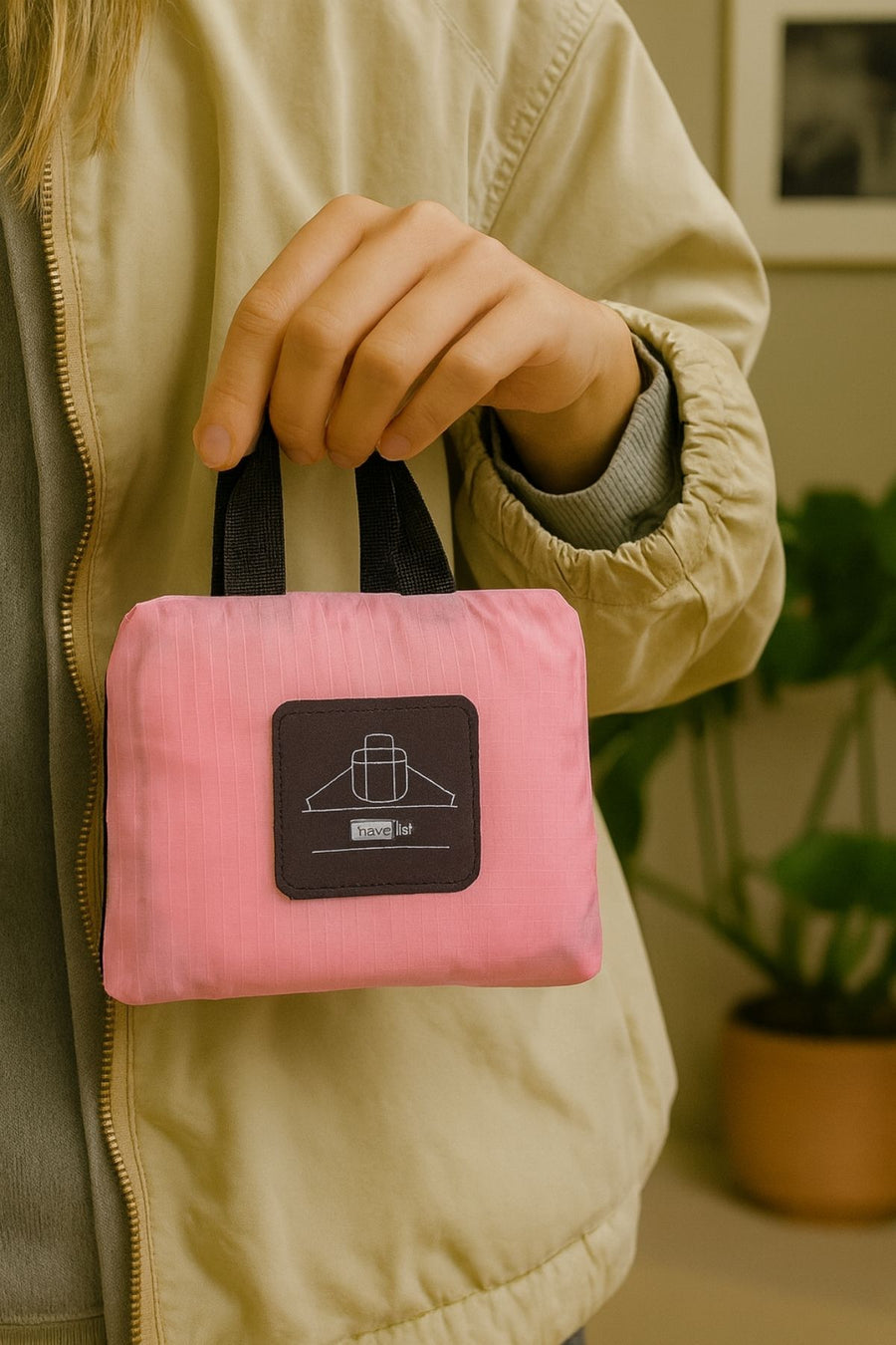 Katlanabilir, Hafif Seyahat El, Omuz Çantası Pembe — Pembe
