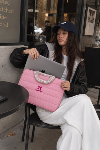 Ecrou Fiyonk Nakışlı Paraşüt Laptop Çantası — Pudra