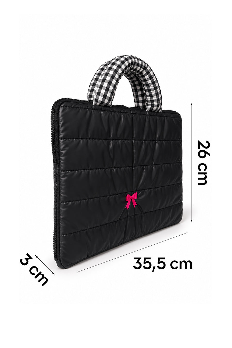 Ecrou Fiyonk Nakışlı Paraşüt Laptop Çantası — Siyah