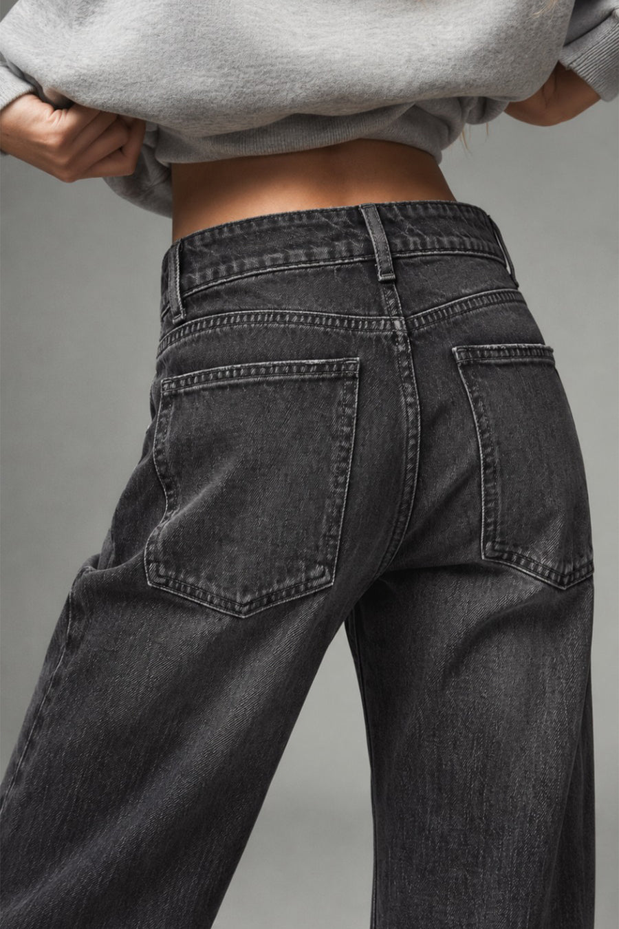 Ecrou Siyah Düşük Bel Denim Pantolon — Siyah