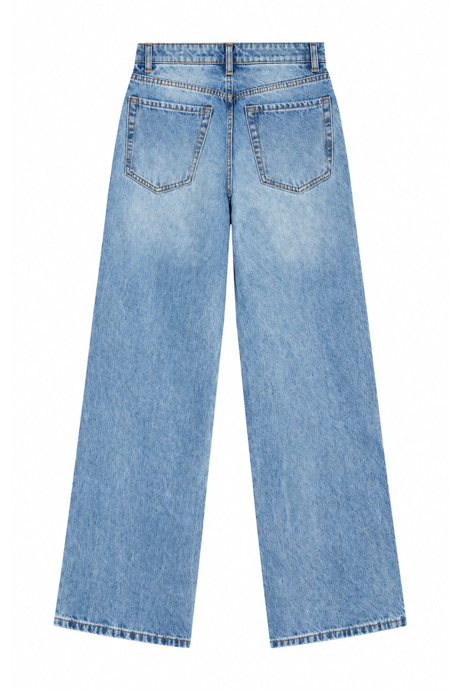 Ecrou Mavi Taş Detaylı Straight Denim Pantolon — Mavi