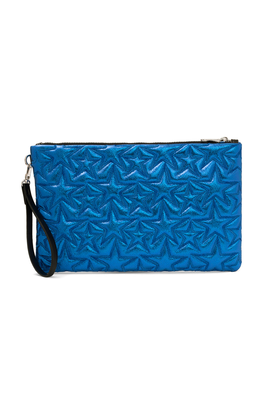Ecrou Yıldız Desenli Platin Parlak Portföy & Clutch Çanta Çıkarılabilir Bileklik Askılı 30 x 19 cm — Saks