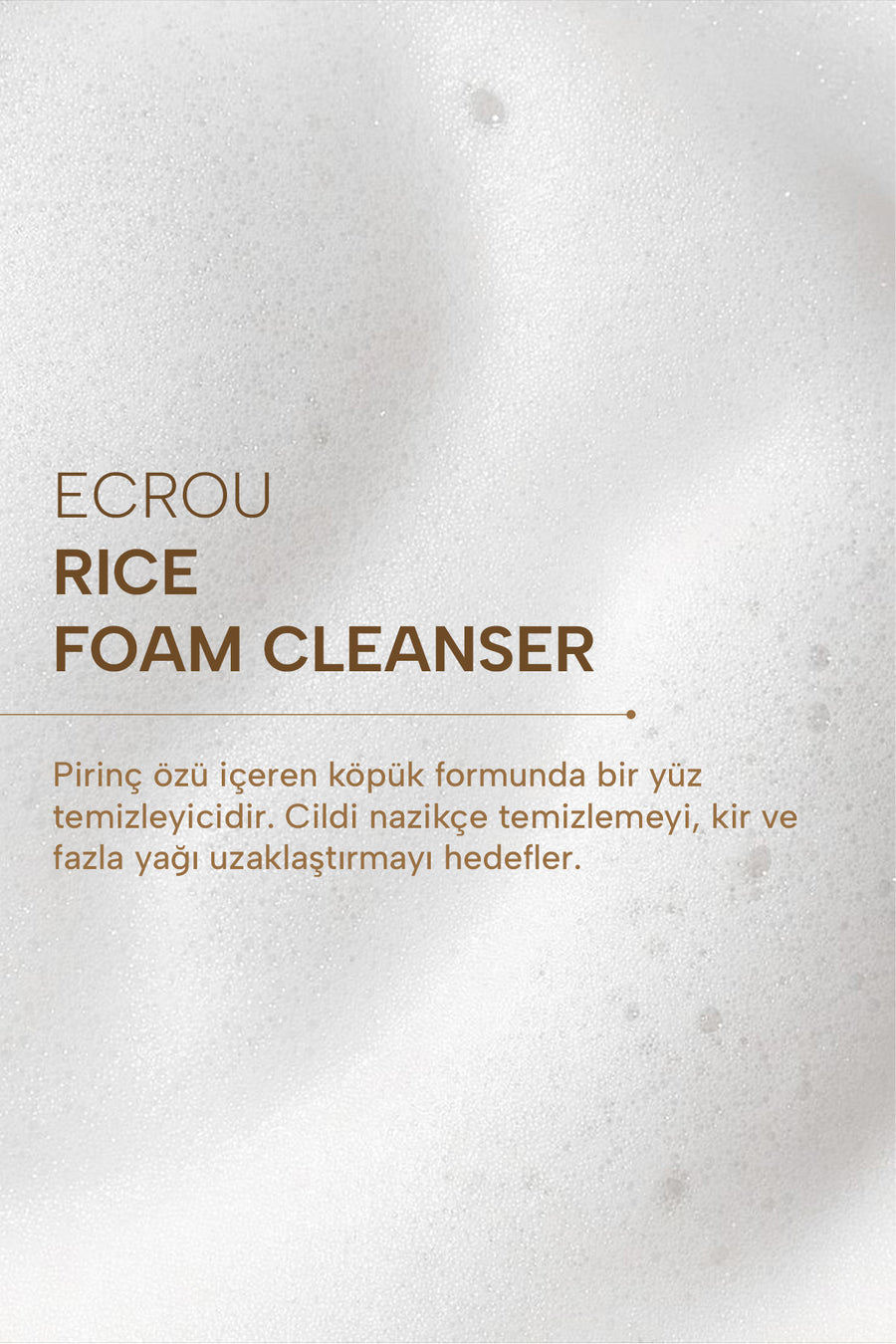 Ecrou Pirinç Özlü Cilt Bakım ve Fırçalı Yüz Temizleme Köpüğü 200ml — Krem