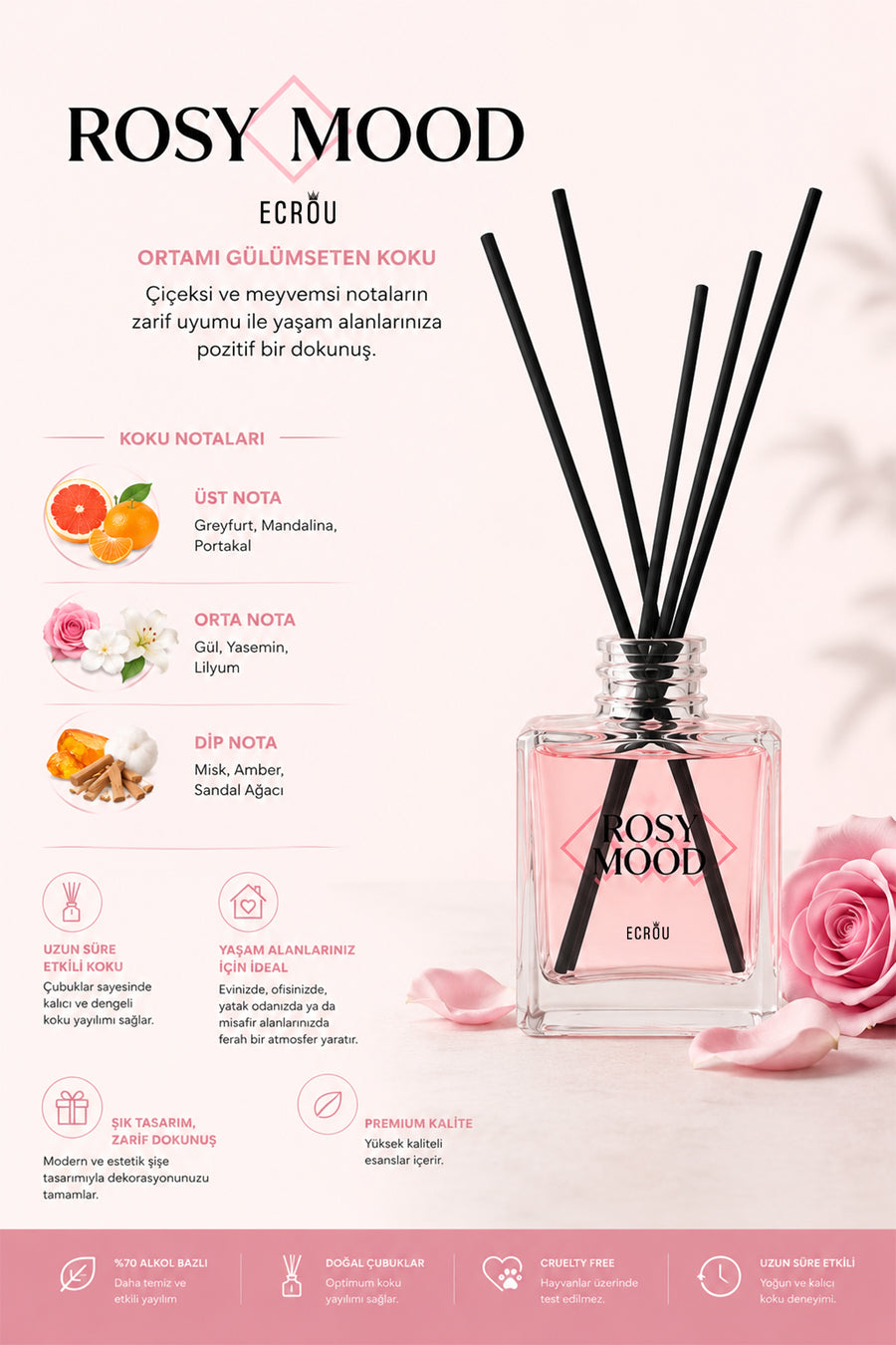 Ecrou Rosy Mood Oda Kokusu 100ml — Pembe