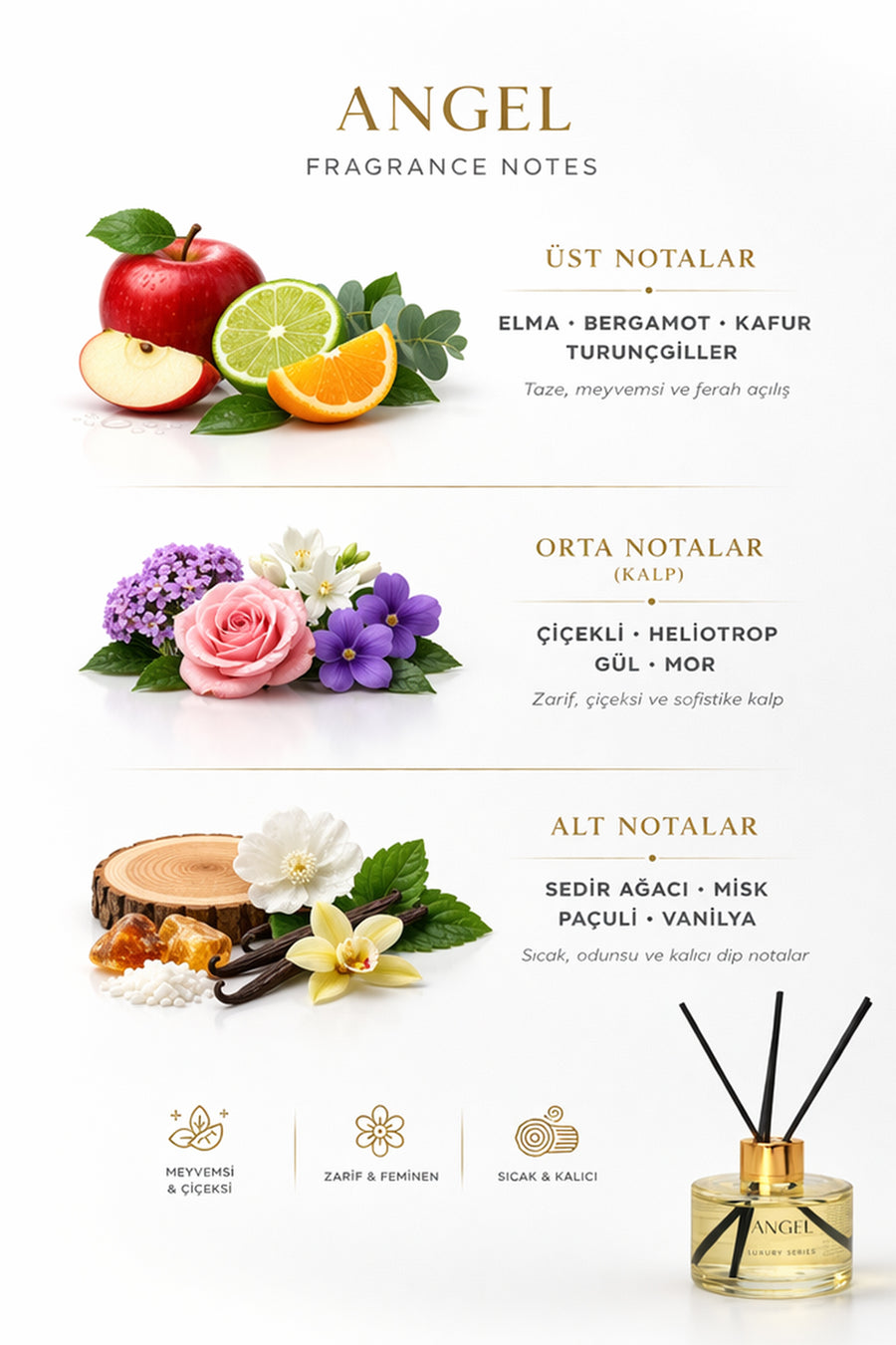 Ecrou Luxury Çubuklu Oda Kokusu Angel 100 ml — Sarı