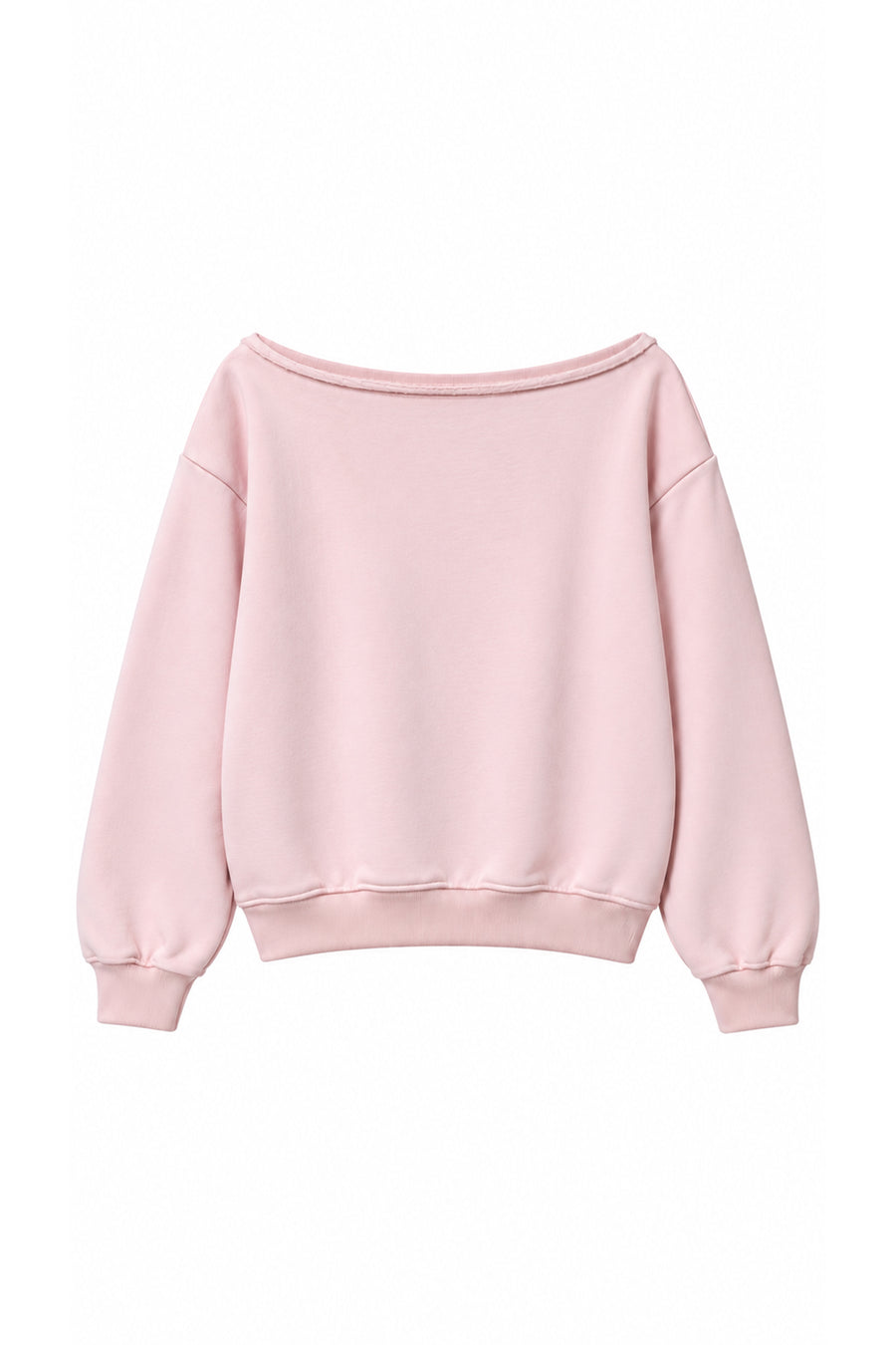 Lulus Friends Kadın Pembe Kayık Yaka Nakış Detaylı 3 İplik Sweatshirt — Pembe