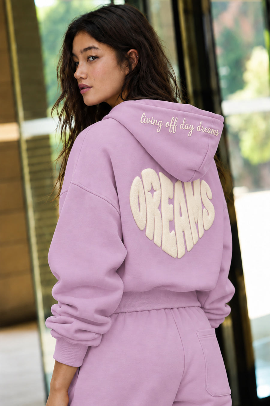 Lulus Friends Gri Kadın Sırt ve Kapüşon Baskı Detaylı 3 İplik Şardonlu Yumuşak Dokulu Rahat Kesim Kapüşonlu Sweatshirt Gri — Lila