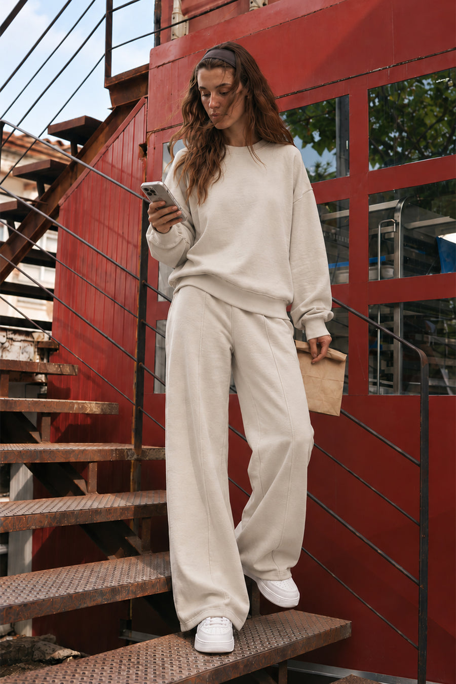 Ecr Teen Kadın Siyah Bisiklet Yaka U Kol Soft Sweatshirt — Bej