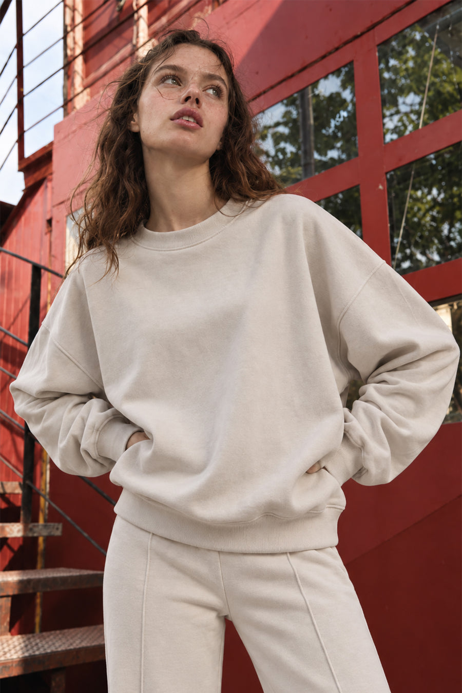 Ecr Teen Kadın Siyah Bisiklet Yaka U Kol Soft Sweatshirt — Bej
